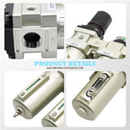 3/4" NPT Industrial Grade 3 Stage Drying System Filter, Coalescing Filter, Desiccant Dryer, Auto Drain, Compatible with Paint Spray, Plasma Cutter (3/4" NPT)