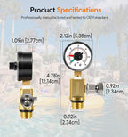 RV40600 98209800 Brass Air Relief Valve with Pressure Gauge, Air Release Valve Replacement Parts For All FNS, FNS Plus, Clean and Clear, Quad DE, Predator, 4000 Series, EasyClean, Warrior Pool Filter