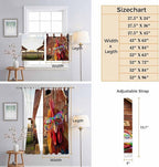 Farm Rooster Bedroom Curtains 72 Inch Length, Window Curtains Tab Top, Farmhouse Barn Funny Animals Butterfly Light Filtering Window Treatments Drapes 52"x72" 2 Panel