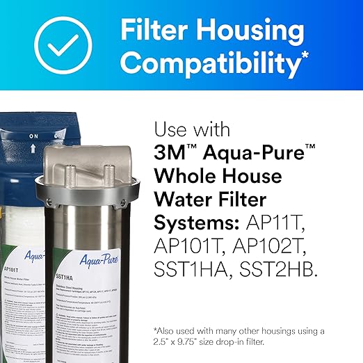 3M Aqua-Pure Whole House Standard Sump Replacement Water Filter Drop-in Cartridge AP1001, 5566601