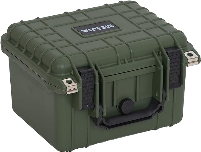 MEIJIA Portable All Weather IP67 Waterproof Camera Case,hard case with Customizable Fit Foam,Fit Use of Drones,Camera,Equipments,10.62 x9.68x6.87inches(Green)