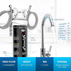 Frizzlife Under Sink Water Filter System-NSF/ANSI 53&42 Certified High Capacity Direct Connect Under Counter Drinking Water Filtration System-0.5 Micron Reduces Lead, Chlorine, Bad Taste & Odor