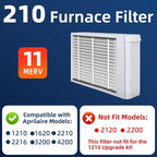2 Pack 210 Replacement Air Filter, MERV 11,Actual Size: 20.47"x25.6"x3.94", Nominal Size: 20''x25''x4'', HVAC Furnace Filter, Compatible with AprilAire Models 1210, 1620, 2210, 2216, 3210, 4200