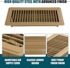 VOISEN Floor Register 4x10, 2 Pack Brown Floor Vent Covers,Heavy Duty Steel Walkable Floor Vents,Vent Covers for Home Floor