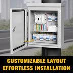 Steel Electrical Box, 20"x16"x10" Steel Enclosure, IP67 Waterproof & Rust-Resistant, Outdoor/Indoor Electrical Junction Box with Mounting Plate for Wall/Pole Mount