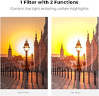 K&F CONCEPT 67mm Black Diffusion Mist 1/4 Effect & Variable ND2-400 (1-9 Stops) Neutral Density Filter 2 in 1, Putter Adjust Multi-Function Filter for Camera Lens with 28 Multi-Coated (Nano-X Series)