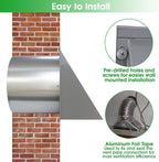 8 inch Hooded Wall Vent with Screen and Damper,Wall Vent Cover Exhaust Vent Outdoor Wall Cap Exterior Air Vent Cover for Kitchen Range Hood HVAC Duct Dryer Ventilation,Galvanized Steel,Gray