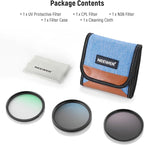 NEEWER 77mm UV/CPL/ND Lens Filter Kit, UV Protection + Circular Polarizing + Neutral Density (ND8) Camera Lens Filter Set with Multicoated Optical Glass, Slim Frame & Upgraded Foldable Storage Case