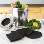 RSVP International Charcoal Compost Bin Filter 2-Piece Set Helps Keep Kitchen Smelling Fresh, Replacement