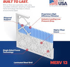 BNX TruFilter 18x20x1 Air Filter MERV 13 (4-Pack) - MADE IN USA - Electrostatic Pleated Air Conditioner HVAC AC Furnace Filters for Allergies, Pollen, Mold, Bacteria, Smoke, Allergen, MPR 1900 FPR 10