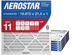 Aerostar 19.875x21.5x1 MERV 11 Air Filter, 6 Ct, ACTUAL SIZE (19.875 x 21.50 x 0.75), HVAC, Air Conditioning & Furnace Filter for Dust, Pet Dander, Smoke & Allergies (MPR 1200 / FPR 7), Made in USA
