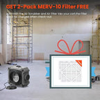 Abestorm Air Scrubber 4 Stage with UV-C Light, HEPA/Activated Carbon Filter, MERV-10 Filter, Industrial Commercial Air Scrubbers Negative Air Machine Cleaner, 550CFM Airflow, V2