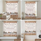 Farmhouse Sheer Curtains 63 Inch Length Country Star Barn Berry Brown Wood Plank Chiffon Curtain for Bedroom Living Room Light Filtering Rod Pocket Window Treatments Voile Curtains Drapes for Dining