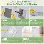 14x30x1 Reusable Air Filter MERV 8 Washable Furnace & AC Filter with 2 Extra Media Pads, Aluminum Electrostatic Air Filters for Home, Fits HVAC System, Air Conditioner, Air Handler