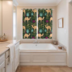 2 Panel Kitchen Cafe Curtains, Retro Desert Camel Sunlight Filtering Nature Air Through, Window Decor Tier Curtains for Living Room 80W x 63L inch Tropical Animal Aloe Vera Leaves Dark Green