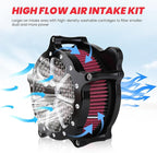 Twin Cam Air Filter Cleaner Intake Filter Compatibel with Harley Davidson Touring Trike 2008-206, Softail 2016-2017, FXDLS 2017, High Flow Air Filter