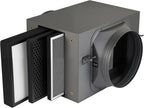 Inline Filter Box 10 ", 3-Layer Air Filtration Box with High Efficacy HEPA and Carbon Filter, Box Fan Filter for 10 Inch Inline Duct Fan for Whole House and HVAC Ventilation Systems
