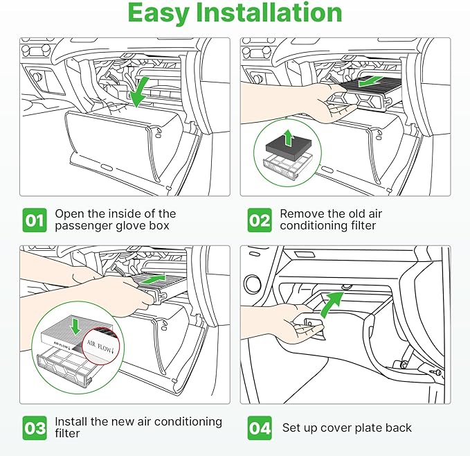 Engine+Cabin Air Filters Fit for 2016-2018 Kia Sorento L4 2.0L, 2016-2020 Sorento L4 2.4L, 2016-2020 Sorento V6 3.3L Engine Air Filter Replacement Accessories CF12161 CA11943