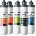 iSpring F5DS-PB Full Filter Replacement Set for DS4B-PB & DS4S-PB Bottleless Water Dispensers, Includes 2x FPDS, 1x FGKDS, 1x FCPBDS and 1x FTDS, Up to 12 Months Based on Usage & Water Quality