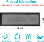 Magnetic Floor Register Vent Covers, 4 x 12 Inch Air Vent Filter Mesh, Sticky Magnet PVC Vent Screen Net for Wall Ceiling Floor Catches Toys Snacks Pet Hair and Pet Food 4 Pack…
