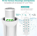 SimPure 5 Micron 10" x 2.5" Whole House Carbon Sediment Water Filter Cartridge Replacement for Home Under-Sink & Countertop Filtration System