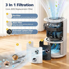2 Pack Core 200S Replacement Filter, Compatible with LEVOIT Core 200S Core 200S-P Smart WiFi Air Purifier, Compare Part# Core 200S-RF, Core 200S-P, White
