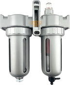 1/2" NPT MID FLOW 2 Stages Coalescing Filter Desiccant Dryer System For Compressed Air Lines, Poly Bowls, Great For Paint Spray And Plasma Cutter