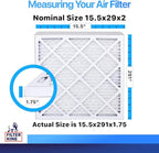Filter King 15.5x29x2 Air Filter | 12-PACK | MERV 8 HVAC Pleated A/C Furnace Filters | MADE IN USA | Actual Size: 15.5 x 29 x 1.75"