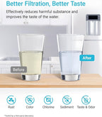 AQUACREST GXRTQR Inline Water Filter, NSF Certified, Compatible with GE GXRTQR, GXRTQ System, Reduces Chlorine, Fluoride, Limescale and More, For Refrigerator, IceMaker, RVs (3 Filters)