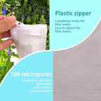 BOXOB 10pcs Aquarium Filter Media Bags, 100 Micron Extra Fine Media Filter Small Mesh Bags Purigen Sock for Fish Tank with Plastic Zipper for Activated Carbon Resin (7.9x3 Inch)