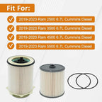 Marsram Fuel Filter Upgrade for 2019-2024 Ram 2500 3500 4500 5500 6.7 Cummins Diesel Fuel Filters for 2019 2020 2021 2022 2023 2024 Dodge Ram, Fuel Filter Water Separator Replace 68157291AA 68436631AA
