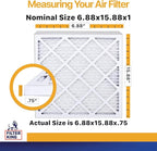 Filter King 6.88x15.88x1 Air Filter | 6-PACK | MERV 13 | HVAC Pleated AC Furnace Filters | MADE IN USA | Actual Size: 6.88 x 15.88 x .75"