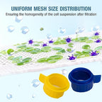 PEKYBIO 40um 70um 100um Cell Strainer Set, Stackable Handle Filter Screen with Nylon Screen Mesh and Polypropylene Frame, Sterile Cell Filter in Individual Blister Packaging, 3 Pcs