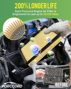 CA11305 Engine Air Filter Fits for 328i, 328i xDrive, 320i, 320i xDrive, 428i, 428i xDrive, 428i Gran Coupe, 328i GT xDrive Air Filter Replacement Car Accessories