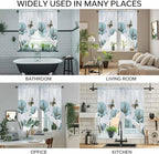 Blue Tulips Swag Valances for Windows, Watercolor Flowers Butterfly Spring Farmhouse Blue Rod Pocket Kitchen Curtains Valance, Small Window Curtains Swag for Cafe Living Room, 2 Panels, 36x36 inch