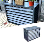 Split Air Conditioner Fence Privacy Screen 4 Panel, Aluminum Air Conditioner and Heat Pump Cover, Trash can Enclosure, Outdoor Flower Stand (Black 110x60x80cm/43x24x31.5in)