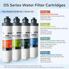 iSpring Bottleless Water Dispenser with Built-in 4-Stage Filtration, Chloramine Removal, Water Cooler Dispenser - Hot, Cold, Room Temp, Self Cleaning, Black，Model: DS4B-NC