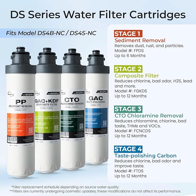 iSpring Bottleless Water Dispenser with Built-in 4-Stage Filtration, Chloramine Removal, Water Cooler Dispenser - Hot, Cold, Room Temp, Self Cleaning, Stainless Steel, Silver, Model: DS4S-NC