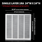 24x24 Vent Cover(Duct Opening Size),Air Return Vent Cover,Flat Vent Cover,Rejillas De Aire Acondicionado para Casa,Return Air Grilles,Outer Dimensions:25.75"Wx25.75"H(24"W x 24"H, Duct Opening)