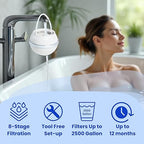 Bath Filter for Tub Faucet - Lasts up to 12 Months, Removes Chlorine & Fluoride, Softens Water for Healthier Skin, Hair & Nails