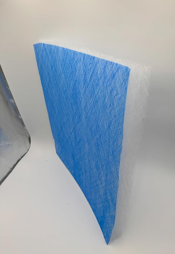 Paint Booth Exhaust Fiberglass Filter, Blue/White Paint Arrestor for Spray Booth (100/case, 25" x 20")