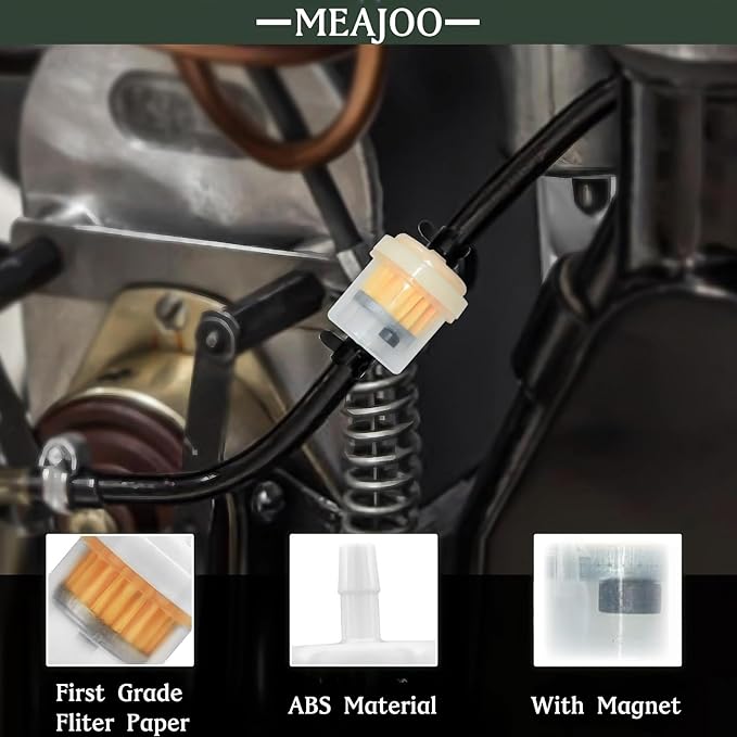 10PCS 1/4" 6mm-7mm Gas Inline Fuel Filter, with magnet, Fit for ATV Scooter Moped Go Kart Dirt Bikes Snowblower Motorcycle Lawnmower Taotao Small Tractors Snowmobiles Garden Tillers Generators