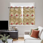 2 Panel Kitchen Cafe Curtains, Desert Camels Sunlight Filtering Nature Air Through, Home Decor Window Covering Tier Curtains for Living Room 104W x 52L inch Tropical Palm Trees Sand Cords Brown