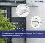 6 Inch White Soffit Vent Covers,LouanXpert Stainless Steel Round Air Vent Covers with Built-in Fine Mesh for Garage, Apartment,Office (150mm - 2PCS)