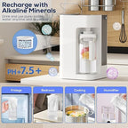 [Smart] Reverse Osmosis Water Filter Countertop,Ph+ & 6-Stage RO Water Filtration System-Alkaline Remineralization,4:1 Pure to Drain,40oz Auto-Fill & Stop Glass Carefe,No Installation Required(White)