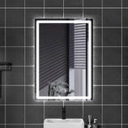 500 X800 mm Illuminated Backlit LED Bathroom Mirror, Wall Mounted Multifunction Bathroom Vanity Mirror with Lights and Demister Pad, Energy-Saving Illuminated Smart Mirror