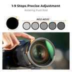 K&F CONCEPT 72mm Black Diffusion Mist 1/4 Effect & Variable ND2-400 (1-9 Stops) ND Lens Filter 2 in 1, Putter Adjust Multi-Function Filter for Camera Lens with 28 Multi-Coated (Nano-X Series)