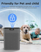 Air Purifiers for Home Large Room 2200 Ft² with Washable Filters, MOOKA H13 HEPA Air Purifier for Home Pets Bedroom with Fragrance, Air Cleaner for Smoke Dust Pollen Pets Hair Odor, KJ190 Grey