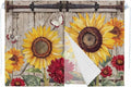 Sunflowers Magnetic Double Layer Car Window Shades,Side Window Curtains for Blackout/Breathable Mesh View,Retro Flower Barn Doors Butterfly Farmhouse Brown Heat Protection Sun Shades 26x20in 1pcs