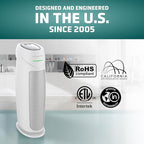 GermGuardian Air Purifier for Home, for Wildfire Smoke, Pets, Pollen, Odor, Mold Spores, Large Rooms Up to 743 Sq. Ft., with HEPA Pure Air Filter, UV-C Light, Air Quality Sensor, 22", AC4880W, White